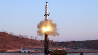 Launch of a surface-to-surface medium long-range ballistic missile Pukguksong-2 at an undisclosed location in North Korea. 12 Feb 2017