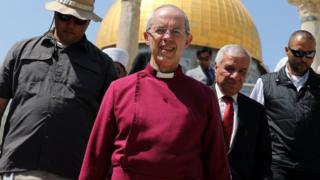 Justin Welby walks through Jerusalem's Old City