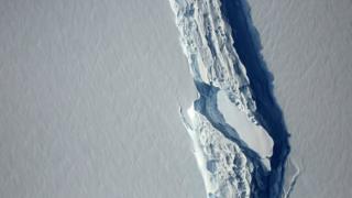 Crack in ice