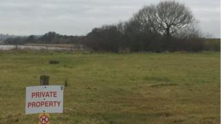 Private property along route of proposed greenway