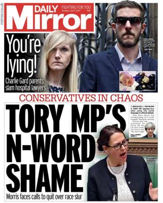 Daily Mirror front page