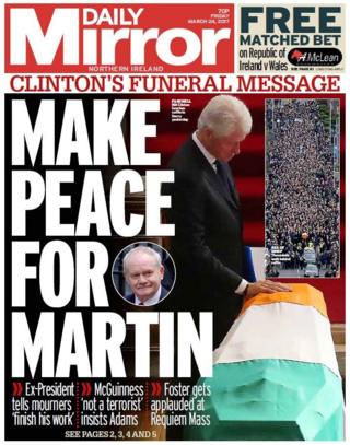 Daily Mirror front page 24 March
