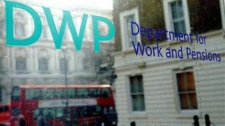 DWP sign on window