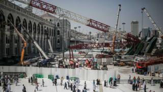 Scene of crane collapse in Mecca. 15 Sept 2015