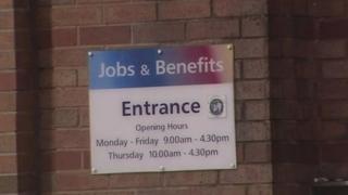 Benefits office sign