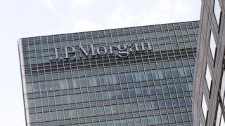 European headquarters of JP Morgan bank in London's Canary Wharf,