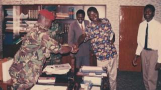 Ebrima Silah shakes hands with Jammeh