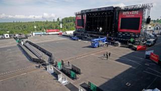 Rock am Ring Festivalinin boş ana sahnesi