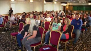 The meeting was organised by families whose children have died from taking prescription drugs in the last few months
