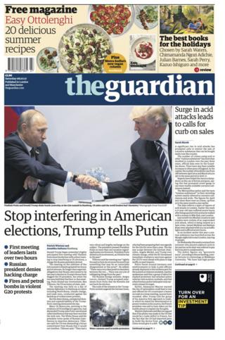 Guardian front page