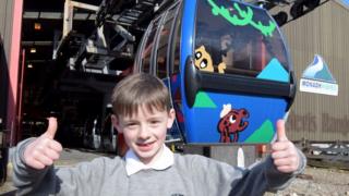 Ruaraidh Stephen and his design on the gondola cabin