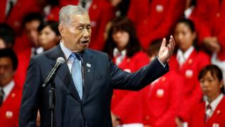 リオ五輪代表選手団の壮行会で「国歌を歌えないような選手は日本の代表ではない」と苦言した森氏(3日)