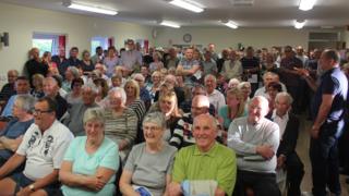 Residents of Desborough at a public meeting
