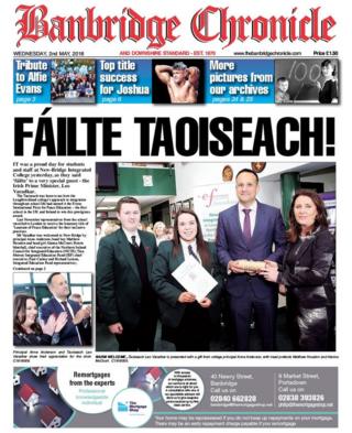 Front page of the Banbridge Chronicle