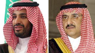 Prince Mohammed bin Salman (left) and prince Mohammed bin Nayef
