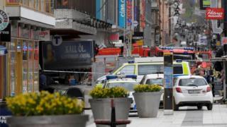 People were killed when a truck crashed into department store Ahlens on Drottninggatan, in central Stockholm, Sweden April