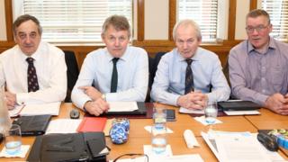 Meurig Raymond NFU president; Barclay Bell UFU president; Stephen James NFU Cymru; Andrew McCormick NFU Scotland