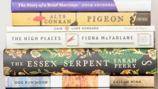 The shortlisted books in a pile