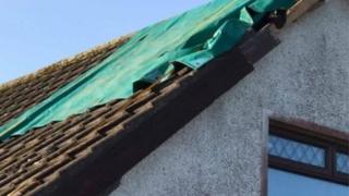 Damage to the roof of the house between Crossgar and Ballynahinch