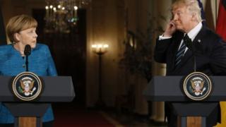 Angela Merkel na Donald Trump