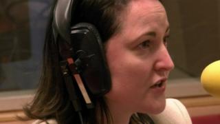 Alison Hernandez on a radio show