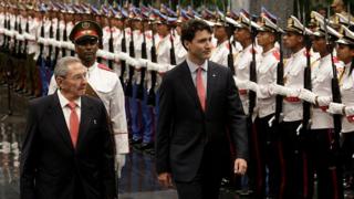 raul castro y Justin Trudeau
