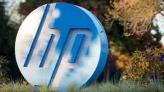 HP sign at Palo Alto Headquarters