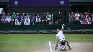 Gordon Reid playing at Wimbledon