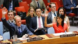 Посол США в ООН Ніккі Хейлі і посол Великої Британії Метью Рікрофт