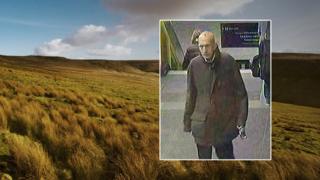 CCTV of David Lytton superimposed on the moor where he died