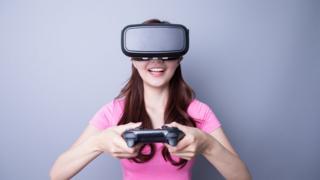 Girl playing game