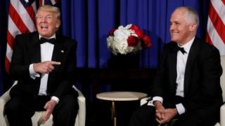 Rais wa Marekani Donald Trump na waziri mkuu wa Australia Malcolm Turnbull