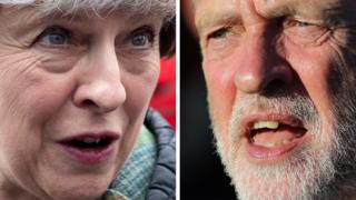 A composite image of Theresa May and Jeremy Corbyn
