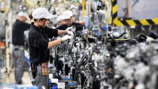 Japanese factory workers