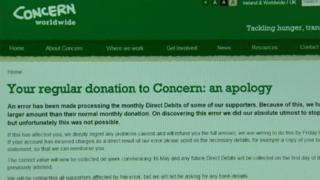 Concern withdrew 100 times the normal donation amount from some of its supporters' bank accounts