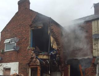 Collapsed house