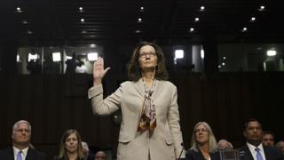 Gina Haspel at her Senate Intelligence Committee confirmation hearing on Capitol Hill in Washington, May 9, 2018