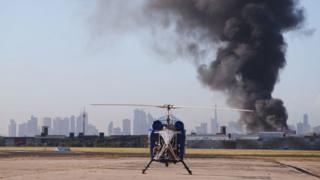 A view from the tarmac at Melbourne's Essendon Airport after a charter plane crashed last month