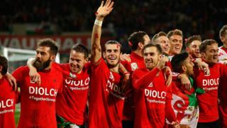 Wales celebrate at full-time