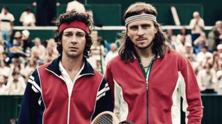 Shia LaBeouf and Sverrir Gudnason in Borg McEnroe