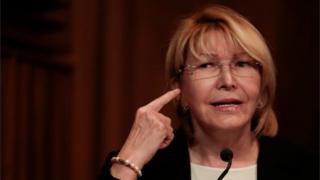 Venezuela's chief prosecutor Luisa Ortega Diaz gestures as she speaks during a news conference in Caracas, Venezuela, 31 July 2017.