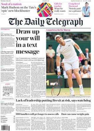 Daily Telegraph front page