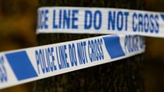 Police tape at crime scene