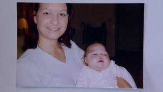 Kerry with her baby Abbie, who died aged 17 months