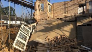 Collapsed house