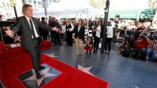 Hugh Laurie with his star on the Hollywood Walk of Fame