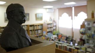 Bust of Ukrainian poet Taras Shevchenko at the Library of Ukrainian Literature in Moscow, Russia. 29 October 2015