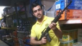 Hakim Nasiri shown with gun - pic via Italian police