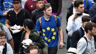 Wimbledon Spectator with EU flag on shirt