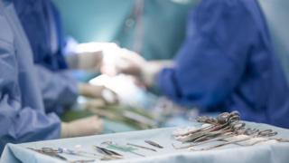 Sterile utensils in a hospital theatre